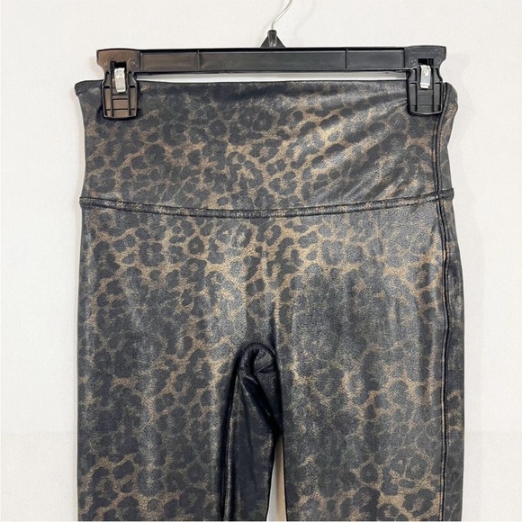 Spanx Metallic Leopard Print Leggings Brown & Black - Women's Size Medium - Picture 6 of 6